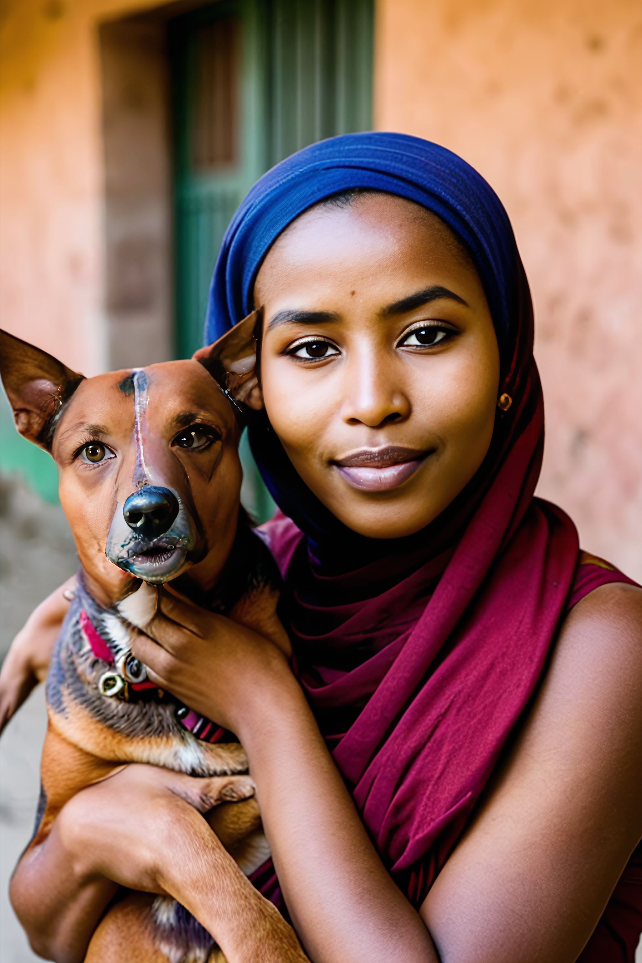 Portrait generated with Stable Diffusion.